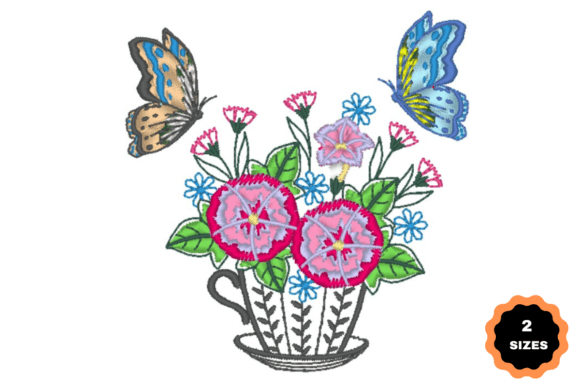 Butterflies with Cup of Flowers Review